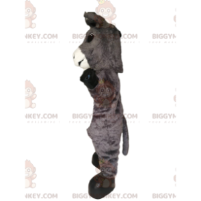 BIGGYMONKEY™ Μασκότ Κοστούμι Γκρι και Λευκό Γάιδαρος με ωραία