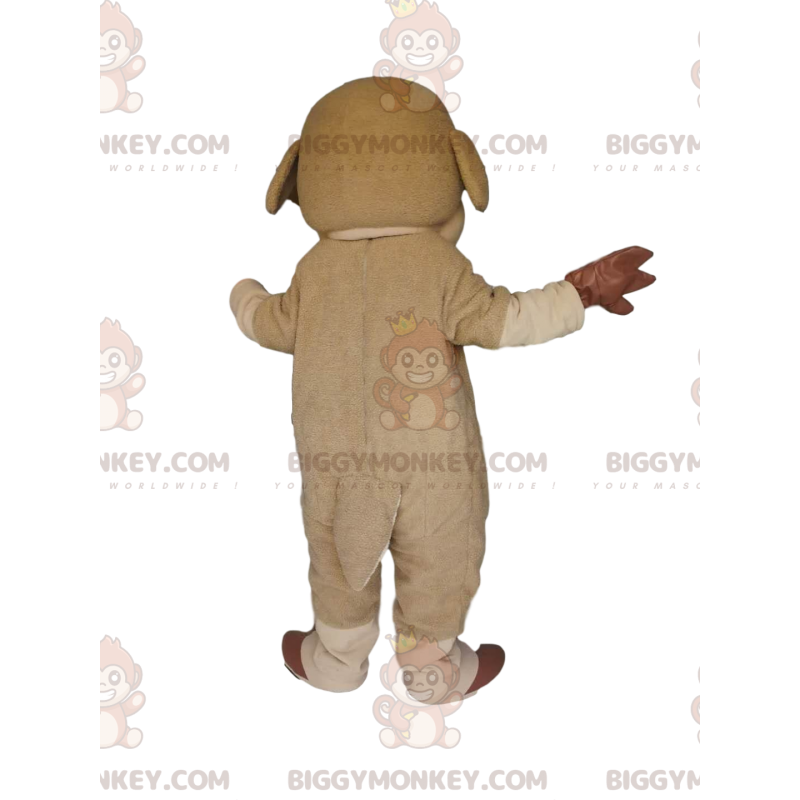 BIGGYMONKEY™ mascot costume of beige and brown sheep with a