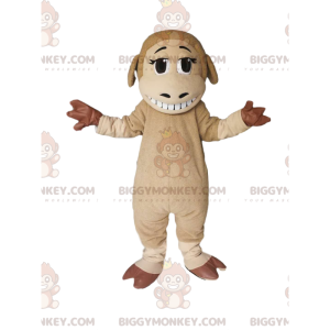 Kostým maskota BIGGYMONKEY™ z béžové a hnědé ovečky s krásným úsměvem - Ovčí maskoti - BIGGYMONKEY_013484 - BiggyMonkey.com