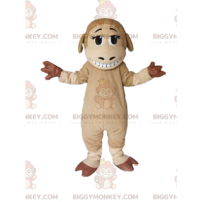 Kostým maskota BIGGYMONKEY™ z béžové a hnědé ovečky s krásným úsměvem - Ovčí maskoti - BIGGYMONKEY_013484 - BiggyMonkey.com
