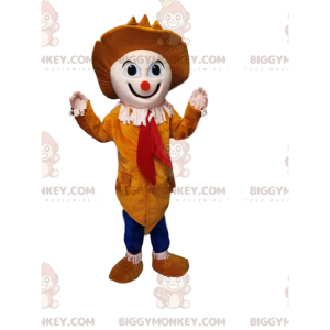 Clown BIGGYMONKEY™ maskotdräkt med liten orange näsa och gullig