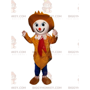 Clown BIGGYMONKEY™ maskotdräkt med liten orange näsa och gullig
