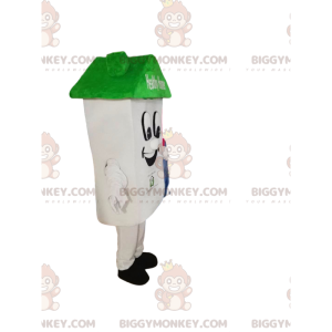 Lächelndes Häuschen BIGGYMONKEY™ Maskottchenkostüm mit grünem