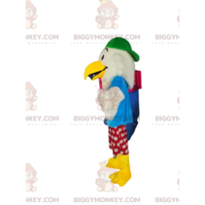BIGGYMONKEY™ hauska valkoinen kotkan maskottiasu valkoisilla