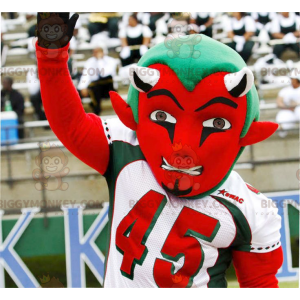 Costume de mascotte BIGGYMONKEY™ de diable rouge et vert en