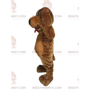 Costume de mascotte BIGGYMONKEY™ de chien marron avec un gros