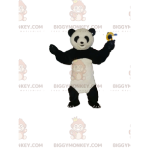 Very Happy Black and White Panda BIGGYMONKEY™ Mascot Costume -