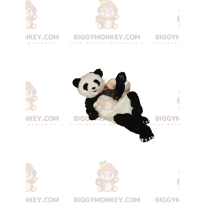 Very Happy Black and White Panda BIGGYMONKEY™ Mascot Costume -