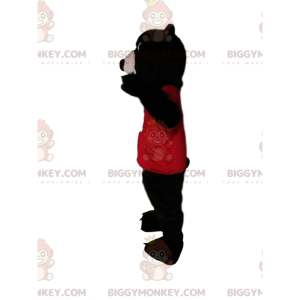 Brown Bear BIGGYMONKEY™ Mascot Costume with Red Jersey -