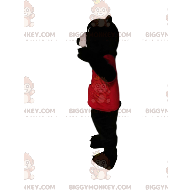 Disfraz de mascota de oso pardo BIGGYMONKEY™ con camiseta roja Disfraz de mascota de oso pardo BIGGYMONKEY™ con camiseta roja