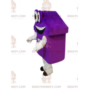 Purple house BIGGYMONKEY™ mascot costume with big eyes and a big smile - House Mascots - BIGGYMONKEY_013500 - BiggyMonkey.com