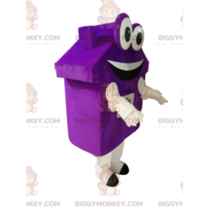 Purple house BIGGYMONKEY™ mascot costume with big eyes and a