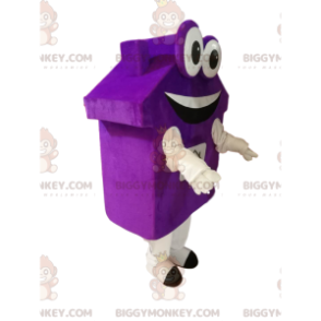 Purple house BIGGYMONKEY™ mascot costume with big eyes and a big smile - House Mascots - BIGGYMONKEY_013500 - BiggyMonkey.com