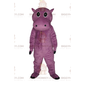 Very Cute Purple Hippopotamus BIGGYMONKEY™ Mascot Costume -