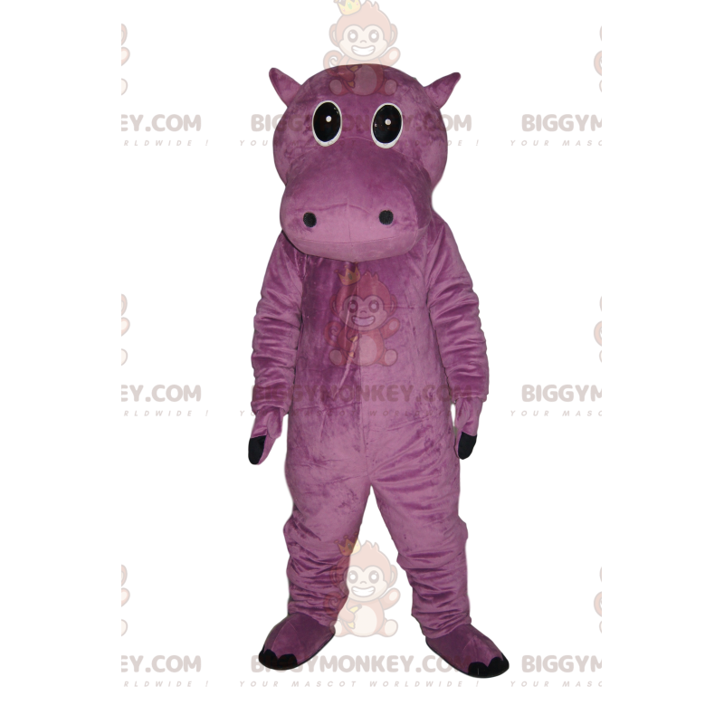 Very Cute Purple Hippopotamus BIGGYMONKEY™ Mascot Costume -
