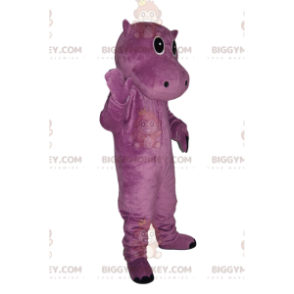 Very Cute Purple Hippopotamus BIGGYMONKEY™ Mascot Costume -