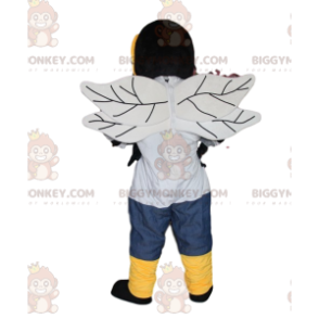 Costume de mascotte BIGGYMONKEY™ de bourdon avec un maillot noir et blanc - Mascottes Abeille - BiggyMonkey.com
