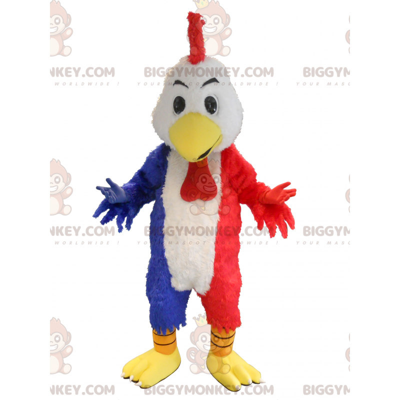 BIGGYMONKEY™ giant rooster mascot costume in the colors of BIGGYMONKEY™ giant rooster mascot costume in the colors of