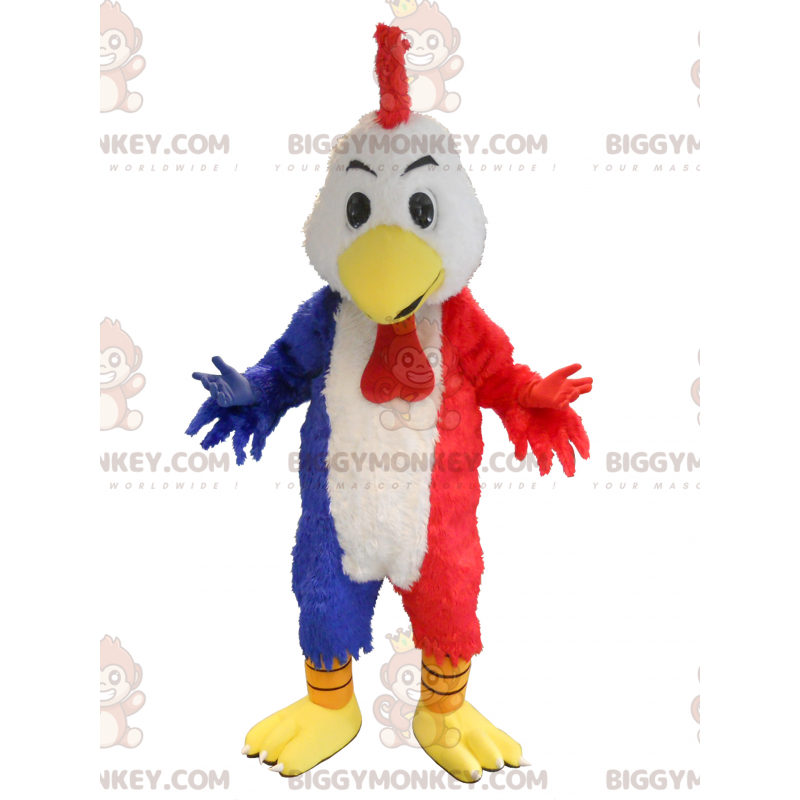 BIGGYMONKEY™ kæmpe hane-maskotkostume i Frankrigs farver -