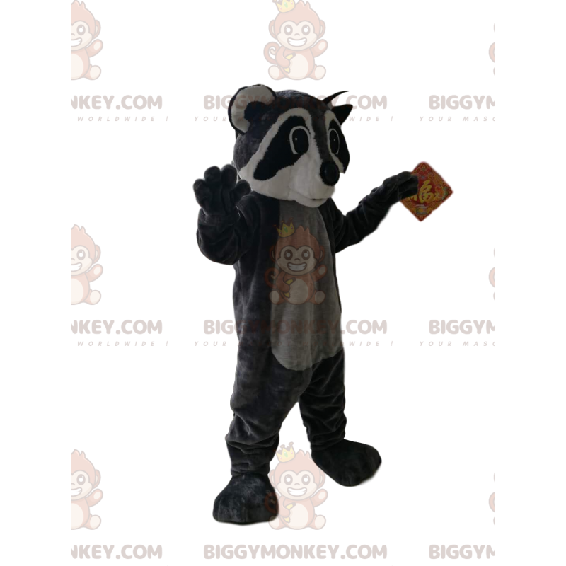 Costume da mascotte BIGGYMONKEY™ procione nero e grigio - Costume da mascotte BIGGYMONKEY™ procione nero e grigio -