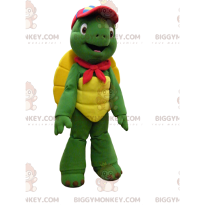 Fun Turtle BIGGYMONKEY™ mascottekostuum met rode dop -
