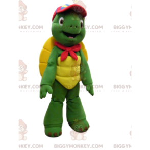 Fantasia de mascote divertida tartaruga BIGGYMONKEY™ com gorro vermelho - Mascotes de tartaruga - BiggyMonkey.com