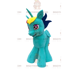 Costume de mascotte BIGGYMONKEY™ de petite licorne turquoise