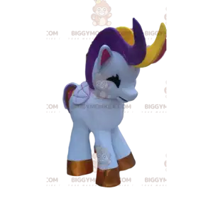 Weißes Einhorn BIGGYMONKEY™ Maskottchenkostüm mit