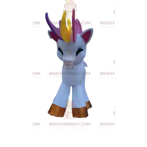 Weißes Einhorn BIGGYMONKEY™ Maskottchenkostüm mit