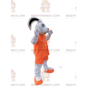Disfraz de mascota de conejo blanco BIGGYMONKEY™ con ropa
