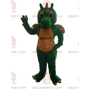 Costume de mascotte BIGGYMONKEY™ de dragon vert et jaune -