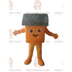 Very Smiling Little Orange and Gray House BIGGYMONKEY™ Mascot