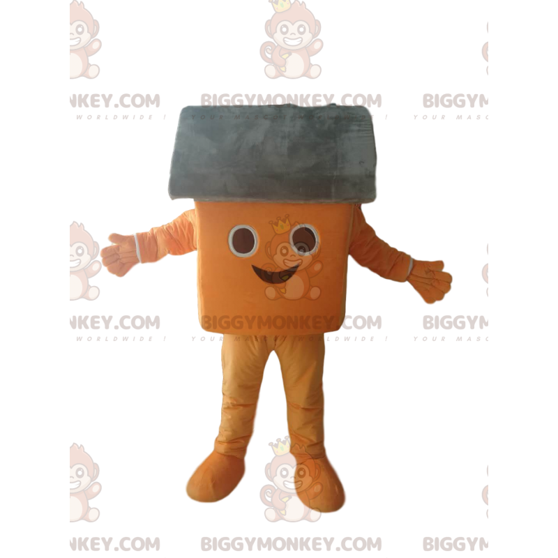 Very Smiling Little Orange and Gray House BIGGYMONKEY™ Mascot