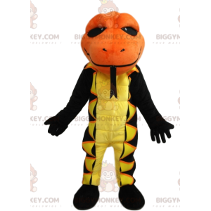 Kostým maskota BIGGYMONKEY™ Žlutý a černý Salamandr s oranžovou