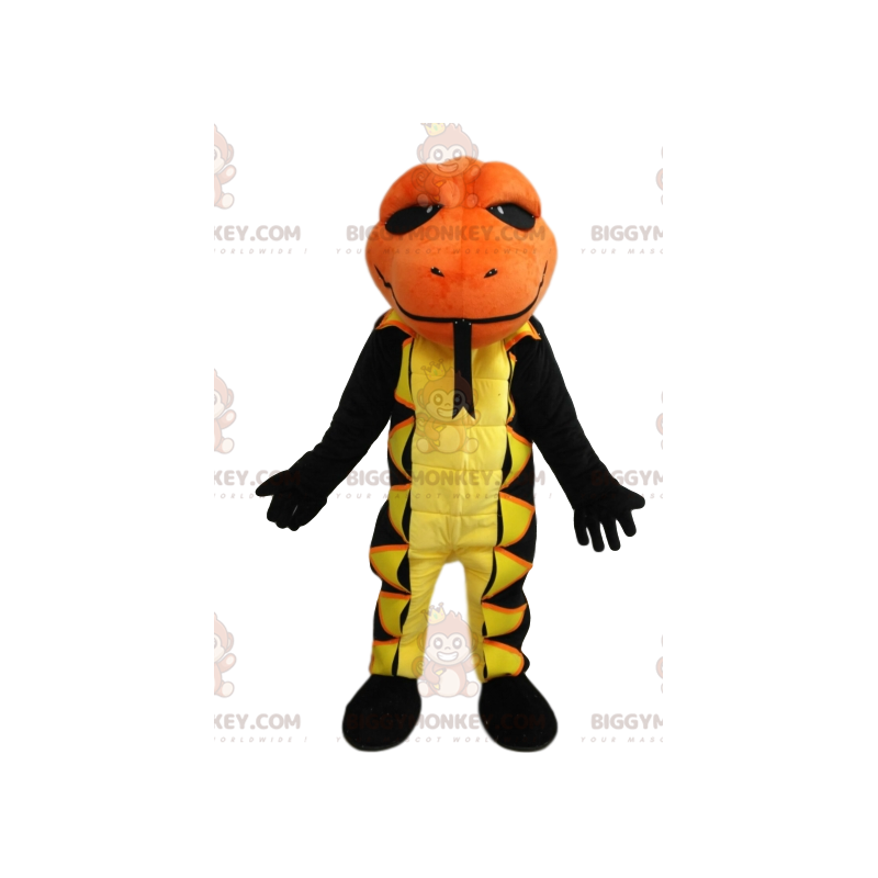 BIGGYMONKEY™ Mascottekostuum Geel met zwarte salamander met BIGGYMONKEY™ Mascottekostuum Geel met zwarte salamander met