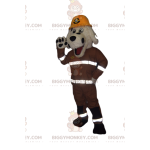 BIGGYMONKEY™ Maskottchen-Kostüm Weißer und schwarzer Hund mit