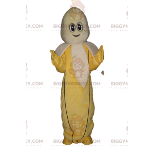 Banaan BIGGYMONKEY™ mascottekostuum met een vertederende blik
