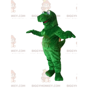 BIGGYMONKEY™ Mascot Costume Giant Green Dinosaur With Googly