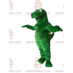 BIGGYMONKEY™ maskottipuku jättiläisvihreä dinosaurus tyhmin