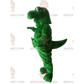 BIGGYMONKEY™ maskottipuku jättiläisvihreä dinosaurus tyhmin