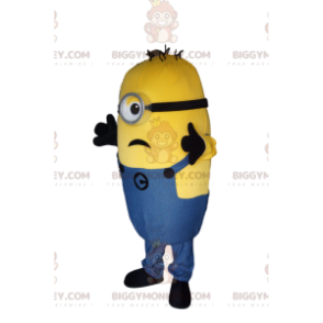 BIGGYMONKEY™ mascottekostuum van zeer verdrietige Stuart, de Minion met één oog - Mascottes beroemde mensen - BiggyMonkey.com