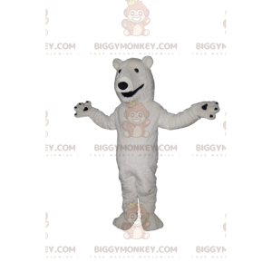 Polar Bear BIGGYMONKEY™ Mascot Costume With A Big Grin -