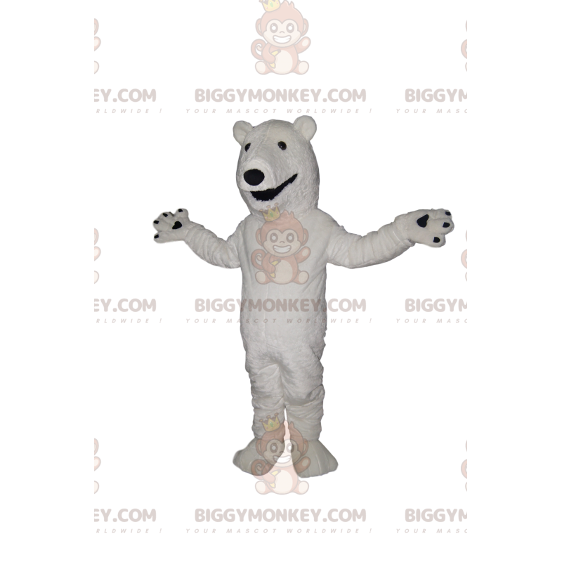 Isbjørn BIGGYMONKEY™ maskotkostume med et stort grin - Isbjørn BIGGYMONKEY™ maskotkostume med et stort grin -