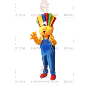 BIGGYMONKEY™ Mascot Costume Yellow Man With Weird Haircut -