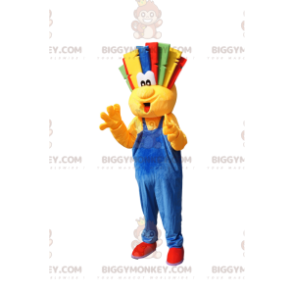 Traje de mascote BIGGYMONKEY™ Homem amarelo com corte de cabelo estranho - Mascotes masculinas - BiggyMonkey.com