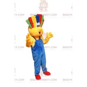 Traje de mascote BIGGYMONKEY™ Homem amarelo com corte de cabelo estranho - Mascotes masculinas - BiggyMonkey.com