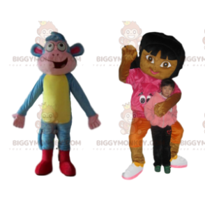 Δυάδα στολών μασκότ BIGGYMONKEY™ της Dora και του Shipper από το Dora η εξερευνήτρια - BiggyMonkey.com