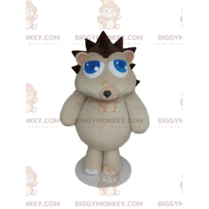 BIGGYMONKEY™ Μασκότ Κοστούμι Λευκός Σκαντζόχοιρος με Καφέ