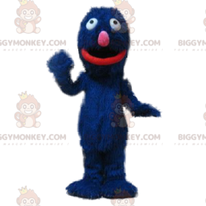 BIGGYMONKEY™ Costume da mascotte da piccolo mostro peloso blu