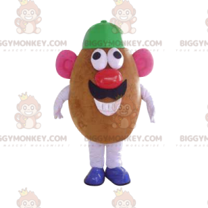 Mr. Potato Head BIGGYMONKEY™ maskotdräkt med grön mössa - Grönsaksmaskot - BIGGYMONKEY_013569 - BiggyMonkey.com